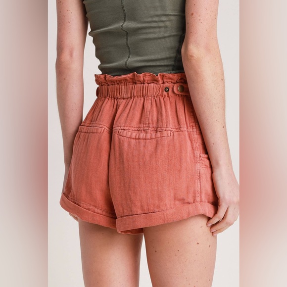 🆕FREE PEOPLE Topanga Cuff Shorts-Spice Route color - Picture 3 of 13